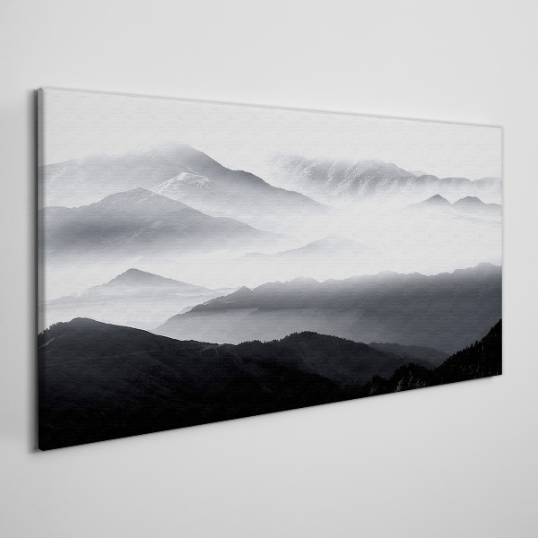 Obraz canvas Zahmlená horská panoráma