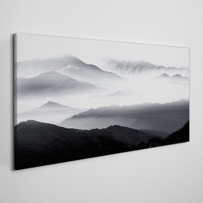 Obraz canvas Zahmlená horská panoráma