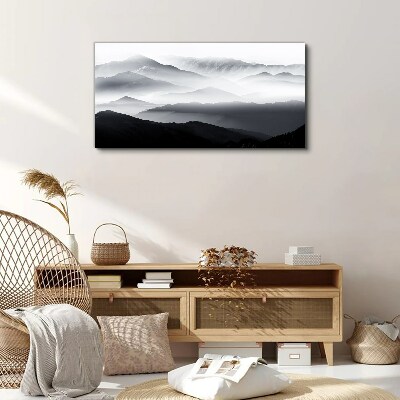 Obraz canvas Zahmlená horská panoráma