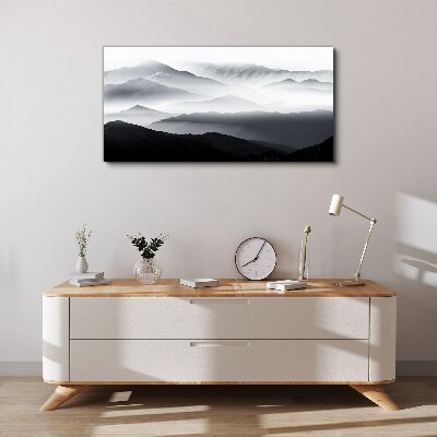 Obraz canvas Zahmlená horská panoráma