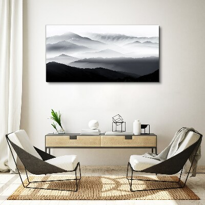 Obraz canvas Zahmlená horská panoráma