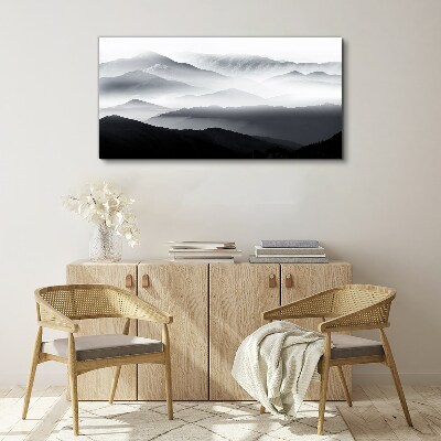 Obraz canvas Zahmlená horská panoráma