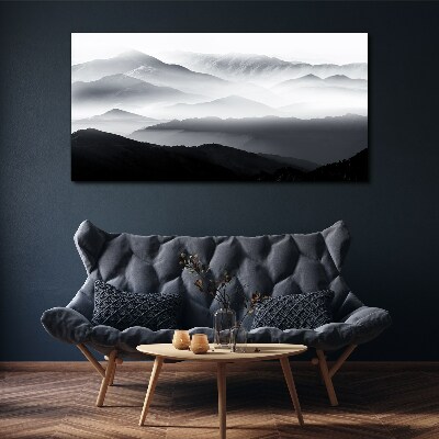 Obraz canvas Zahmlená horská panoráma