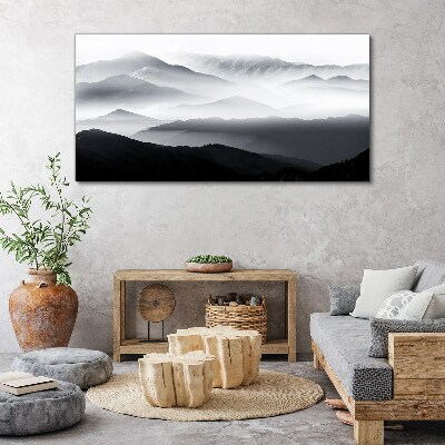 Obraz canvas Zahmlená horská panoráma