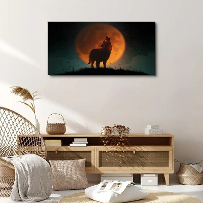 Obraz canvas Zvieracie vlk Mesiac Nebo