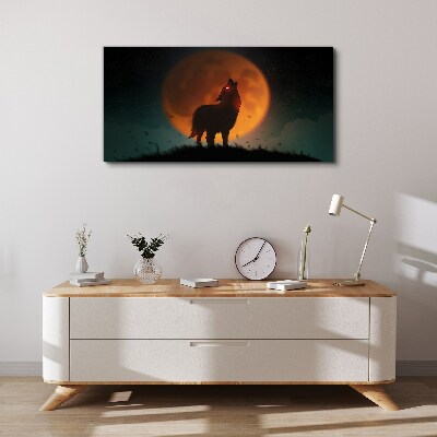 Obraz canvas Zvieracie vlk Mesiac Nebo