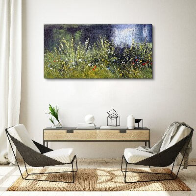 Obraz canvas Rieka kvety Tráva