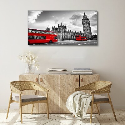 Obraz canvas Londýnske očnej červené autobusy
