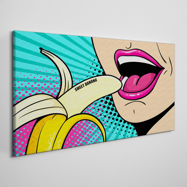 Obraz canvas Sladký banán v štýle pop art