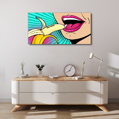 Obraz canvas Sladký banán v štýle pop art