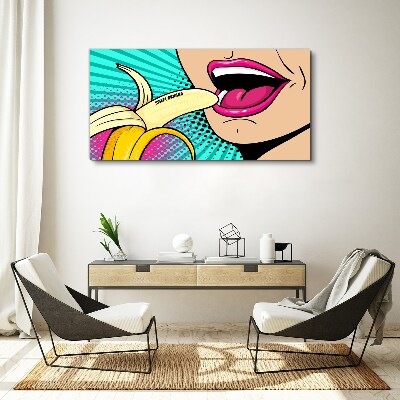 Obraz canvas Sladký banán v štýle pop art