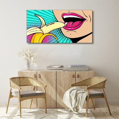 Obraz canvas Sladký banán v štýle pop art
