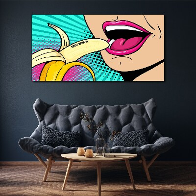 Obraz canvas Sladký banán v štýle pop art