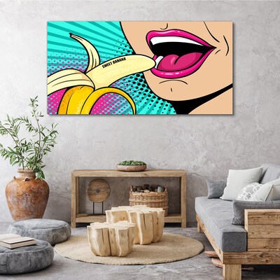 Obraz canvas Sladký banán v štýle pop art