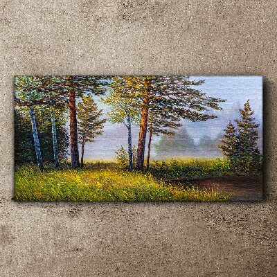 Obraz canvas Ranná hmla v lese