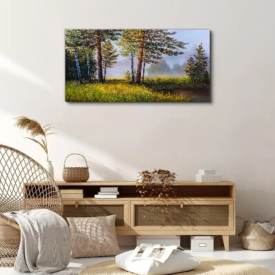 Obraz canvas Ranná hmla v lese