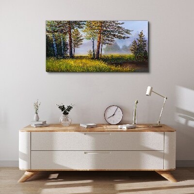 Obraz canvas Ranná hmla v lese