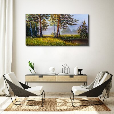 Obraz canvas Ranná hmla v lese