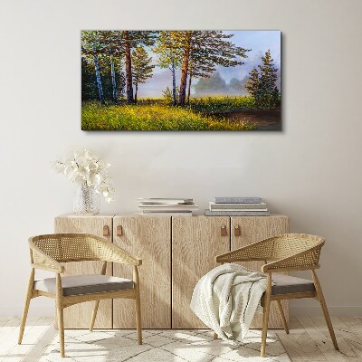 Obraz canvas Ranná hmla v lese