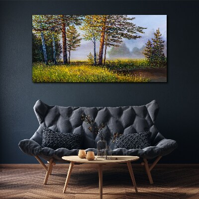 Obraz canvas Ranná hmla v lese
