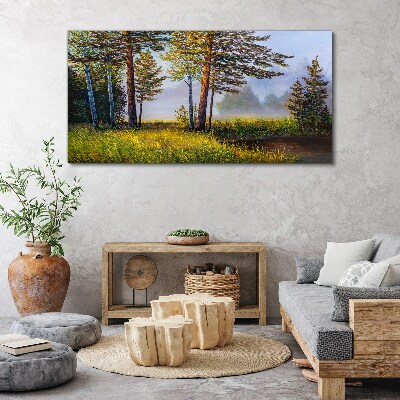 Obraz canvas Ranná hmla v lese