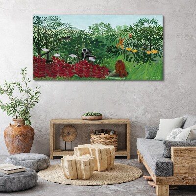 Obraz Canvas Tropická krajina s opicami