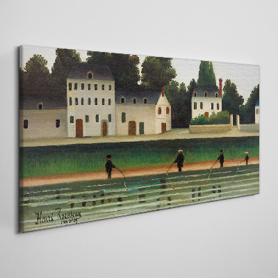 Obraz Canvas Lovci rýb pri rieke