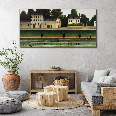 Obraz Canvas Lovci rýb pri rieke