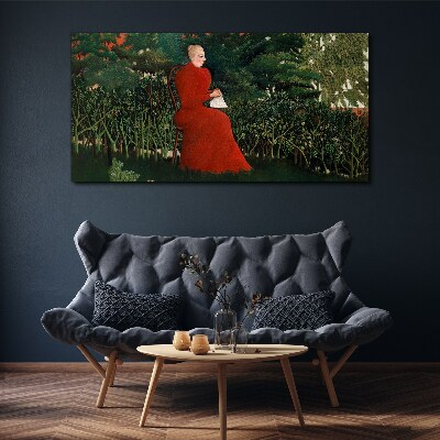 Obraz Canvas Žena stromy kríkov