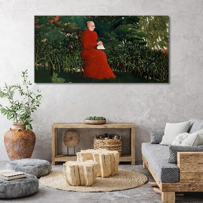 Obraz Canvas Žena stromy kríkov