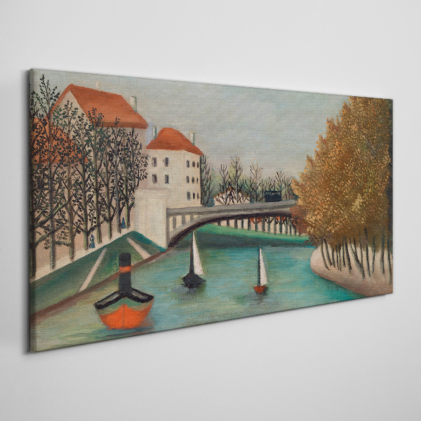 Obraz Canvas Pokojná krajina s loďami