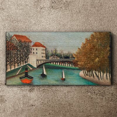 Obraz Canvas Pokojná krajina s loďami