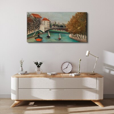Obraz Canvas Pokojná krajina s loďami