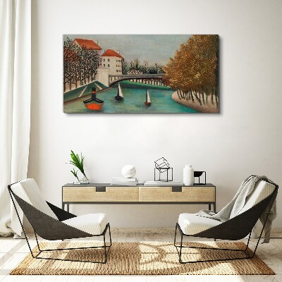Obraz Canvas Pokojná krajina s loďami