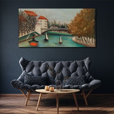 Obraz Canvas Pokojná krajina s loďami