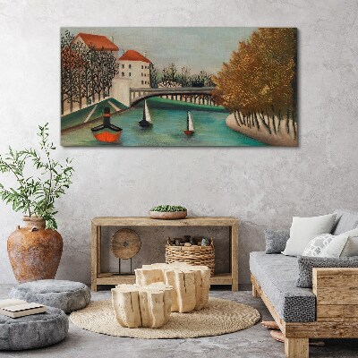 Obraz Canvas Pokojná krajina s loďami