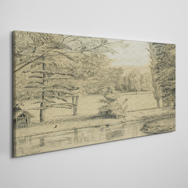 Obraz Canvas Pokojná krajina pri rieke