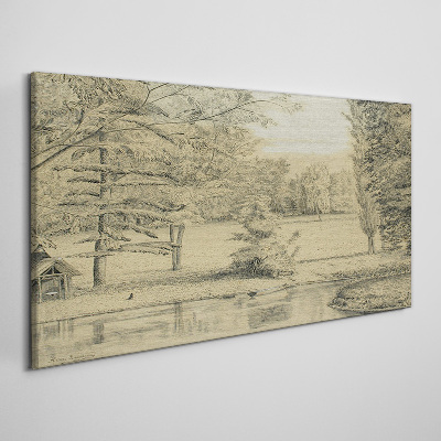 Obraz Canvas Pokojná krajina pri rieke