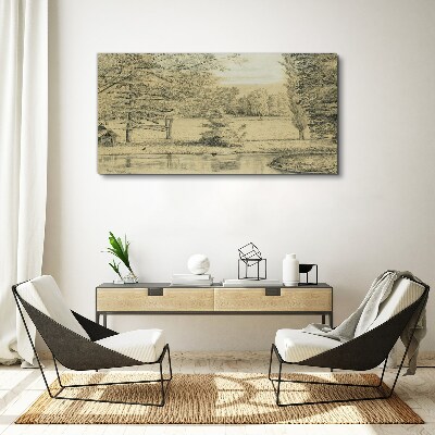Obraz Canvas Pokojná krajina pri rieke