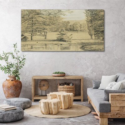 Obraz Canvas Pokojná krajina pri rieke