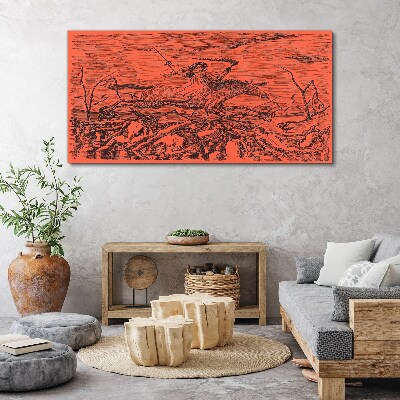 Obraz Canvas Jazdec na ohnivej krajine