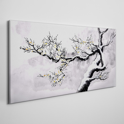 Obraz canvas Zimné snehové konáre stromov