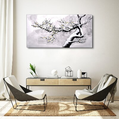 Obraz canvas Kvitnúca vetva v monochromatickom tóne