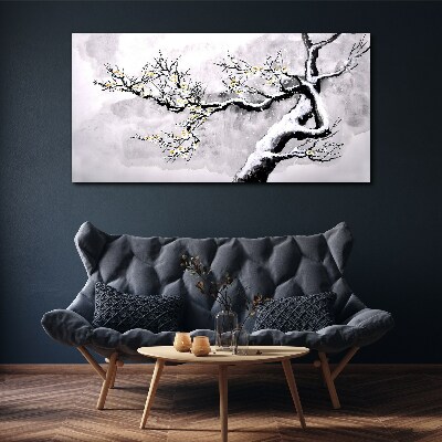 Obraz canvas Kvitnúca vetva v monochromatickom tóne