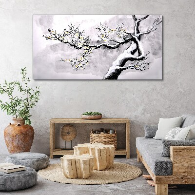 Obraz canvas Kvitnúca vetva v monochromatickom tóne
