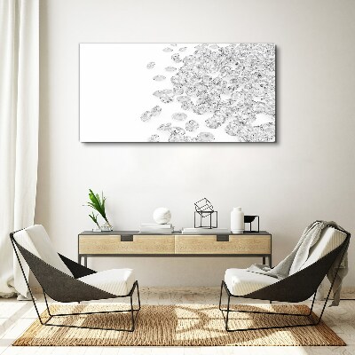 Obraz canvas Krištáľový dážď na bielom pozadí
