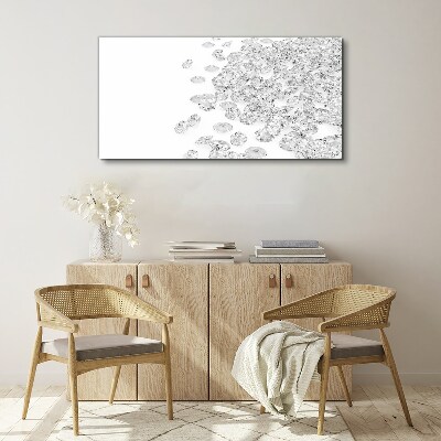 Obraz canvas Krištáľový dážď na bielom pozadí