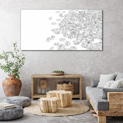 Obraz canvas Krištáľový dážď na bielom pozadí