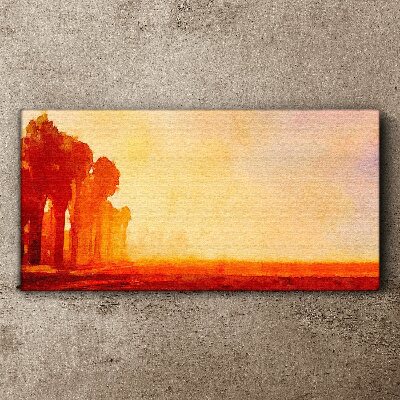 Obraz Canvas Západ slnka za palmami