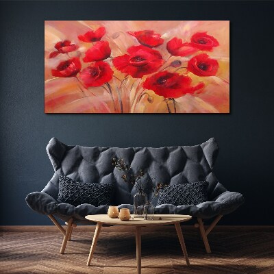 Obraz Canvas Červené maky v pastelovej kompozícii